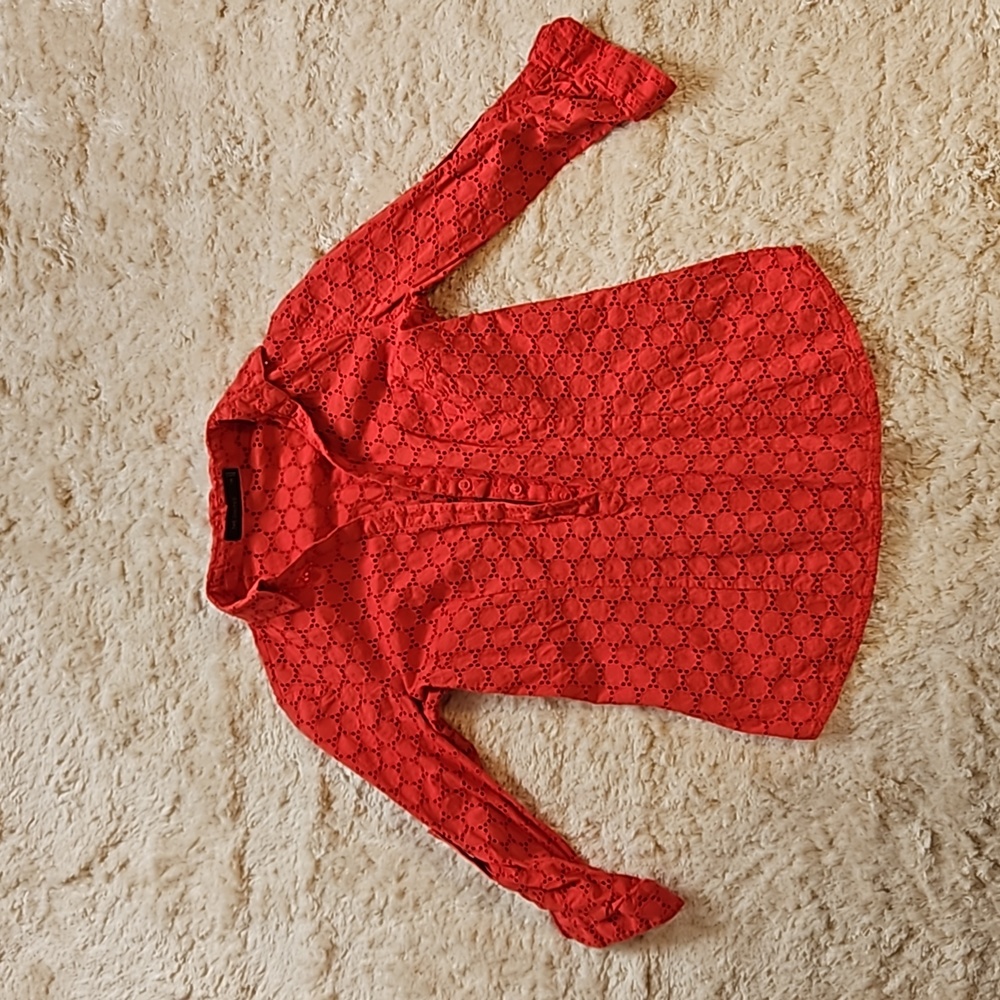 The Limited eyelet top in coral